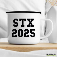Emaille Tasse STX 2025 Abschluss Dänemark 300ml Vintage Emaille Becher
