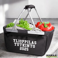 Einkaufskorb faltbar Ylioppilastutkinto 2025 Abschluss Finnland 20 Liter Tragekorb Black