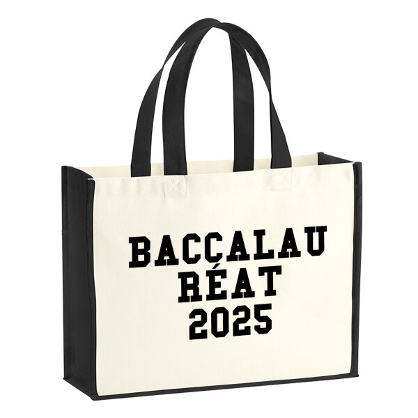 Jutetasche Baccalauréat 2025 Abschluss Frankreich 21 Liter Black
