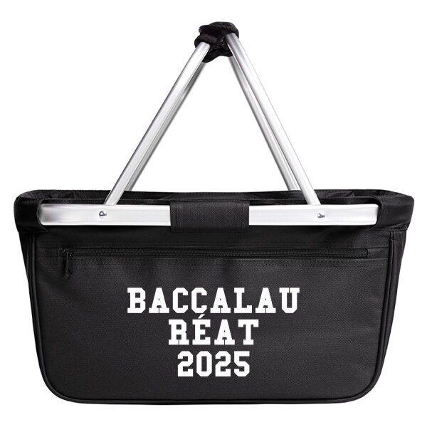 Einkaufskorb faltbar Baccalauréat 2025 Abschluss Frankreich 20 Liter Tragekorb Black