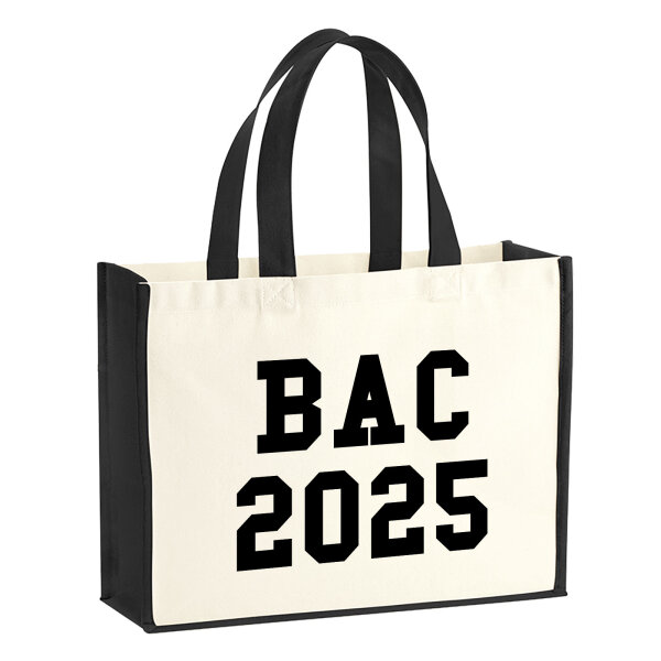 Jutetasche BAC 2025 Abschluss Frankreich 21 Liter Black