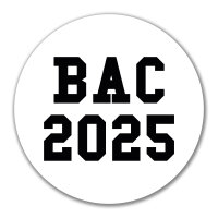 Aufkleber BAC 2025 Abschluss Frankreich 10cm Sticker