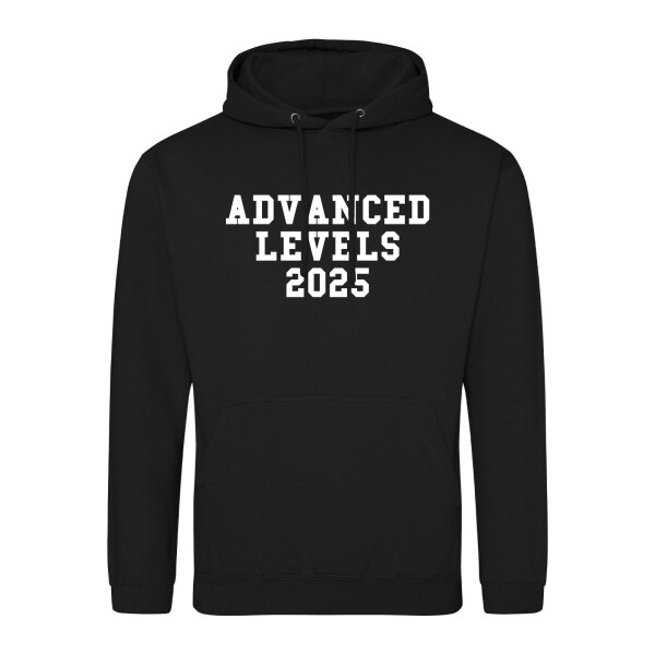 Unisex Hoodie Advanced Levels 2025 Abschluss Großbritannien Größe S-3XL