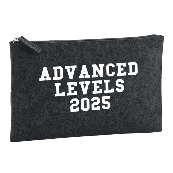 Kulturbeutel Advanced Levels 2025 Abschluss Großbritannien 1 Liter Filz Charcoal Kosmetiktasche