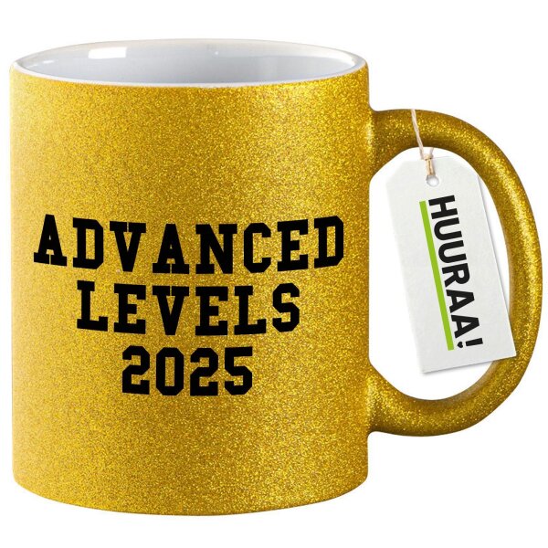 Glitzertasse Advanced Levels 2025 Abschluss Großbritannien 330ml