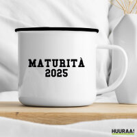 Emaille Tasse Maturità 2025 Abschluss Italien 300ml Vintage Emaille Becher