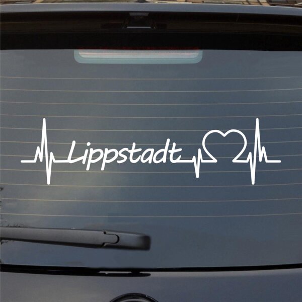 Heckscheibenaufkleber Lippstadt Herzschlag  ca. 55x20cm