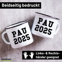Emaille Tasse PAU 2025 Abschluss Spanien 300ml Vintage...