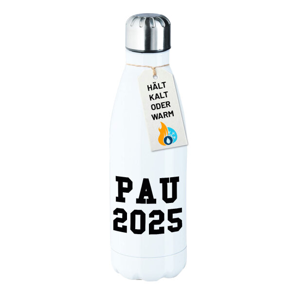Edelstahl-Trinkflasche PAU 2025 Abschluss Spanien 500ml Wasserflasche