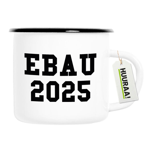 Emaille Tasse EBAU 2025 Abschluss Spanien 300ml Vintage Emaille Becher