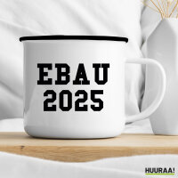 Emaille Tasse EBAU 2025 Abschluss Spanien 300ml Vintage Emaille Becher