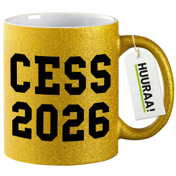 Glitzertasse CESS 2026 Abschluss Belgien (frz.) 330ml