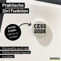 Magnet CESS 2026 Abschluss Belgien (frz.) 59mm Kühlschrankmagnet Flaschenöffner
