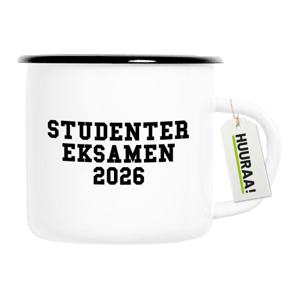 Emaille Tasse Studentereksamen 2026 Abschluss Dänemark 300ml Vintage Emaille Becher