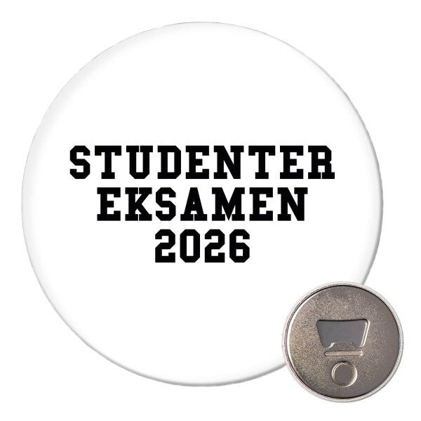 Magnet Studentereksamen 2026 Abschluss Dänemark 59mm Kühlschrankmagnet Flaschenöffner