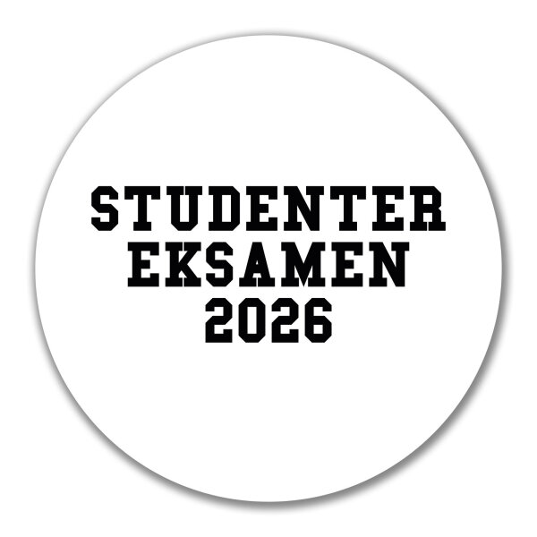 Aufkleber Studentereksamen 2026 Abschluss Dänemark 10cm Sticker