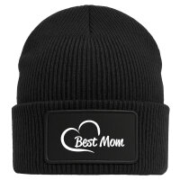 Beanie Best Mom Heart Black Mütze
