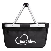 Einkaufskorb faltbar Best Mom Heart 20 Liter Tragekorb Black