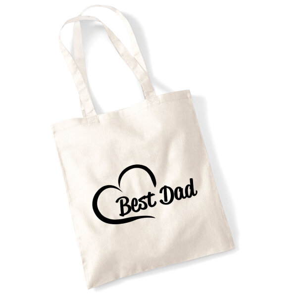 Jutebeutel Best Dad Heart 10 Liter