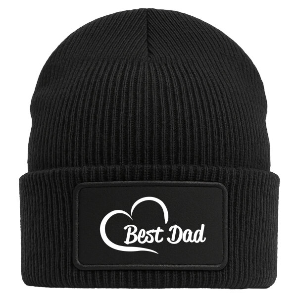Beanie Best Dad Heart Black Mütze
