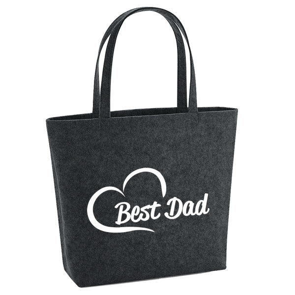 Filzshopper Best Dad Heart 22 Liter Filztasche