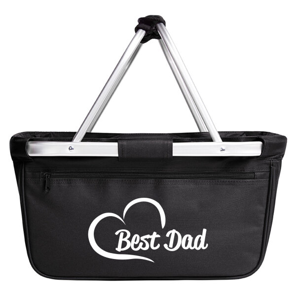 Einkaufskorb faltbar Best Dad Heart 20 Liter Tragekorb Black