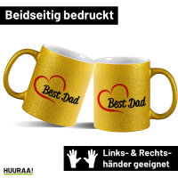 Glitzertasse Best Dad Heart 330ml