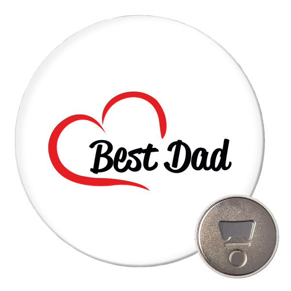Magnet Best Dad Heart 59mm Kühlschrankmagnet Flaschenöffner
