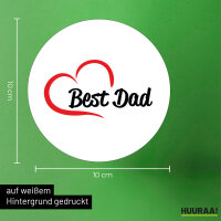 Aufkleber Best Dad Heart 10cm Sticker