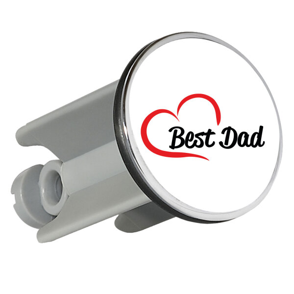 Waschbeckenstöpsel Best Dad Heart 4cm Abflussstopfen