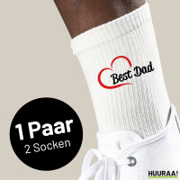 Socken Best Dad Heart Größe 37/46 White Motiv...