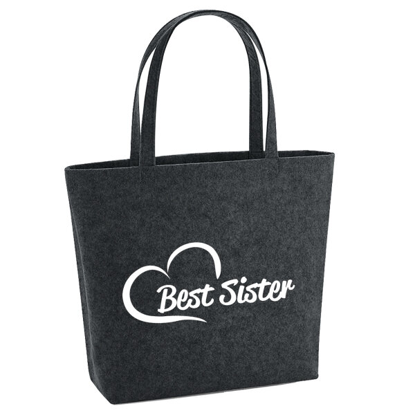 Filzshopper Best Sister Heart 22 Liter Filztasche