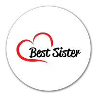 Aufkleber Best Sister Heart 10cm Sticker
