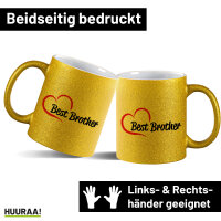 Glitzertasse Best Brother Heart 330ml