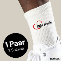 Socken Mejor Abuela Corazón Größe 37/46 White Motiv Tennissocken