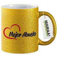 Glitzertasse Mejor Abuelo Corazón 330ml
