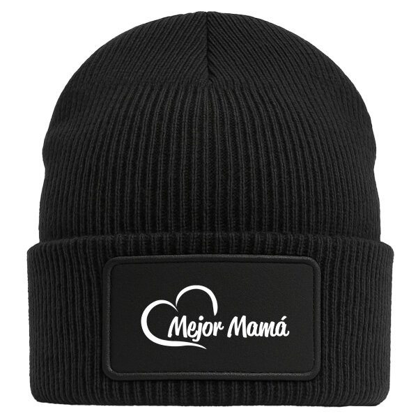 Beanie Mejor Mamá Corazón Black Mütze