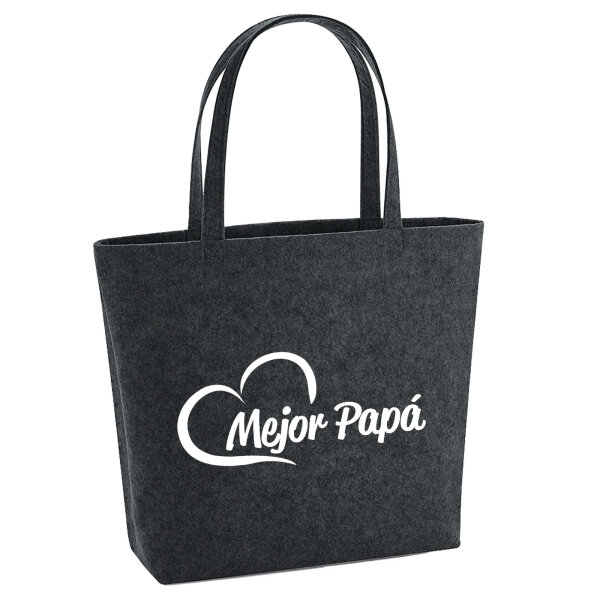 Filzshopper Mejor Papá Corazón 22 Liter Filztasche
