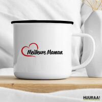 Emaille Tasse Meilleure Maman Cœur 300ml Vintage Emaille Becher