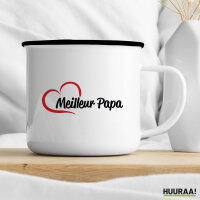 Emaille Tasse Meilleur Papa Cœur 300ml Vintage Emaille Becher