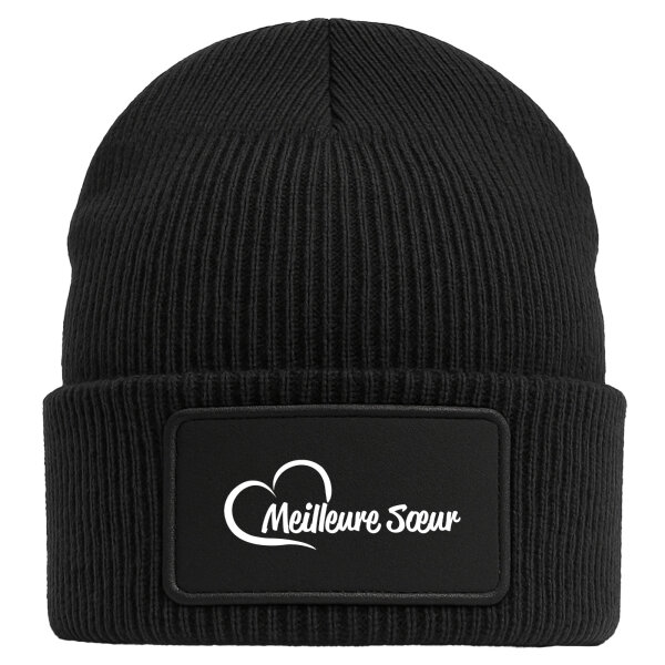 Beanie Meilleure Sœur Cœur Black Mütze