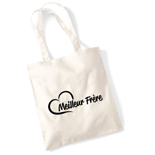 Jutebeutel Meilleur Frère Cœur 10 Liter