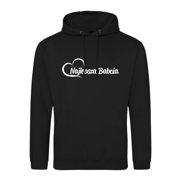 Unisex Hoodie Najlepsza Babcia Serce Größe S-3XL