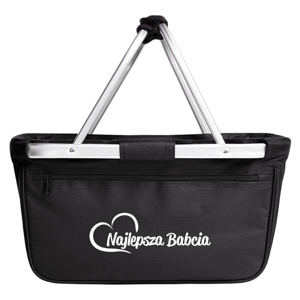 Einkaufskorb faltbar Najlepsza Babcia Serce 20 Liter Tragekorb Black