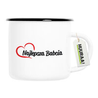 Emaille Tasse Najlepsza Babcia Serce 300ml Vintage...