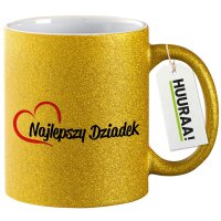 Glitzertasse Najlepszy Dziadek Serce 330ml