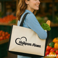 Jutetasche Najlepsza Mama Serce 21 Liter Black