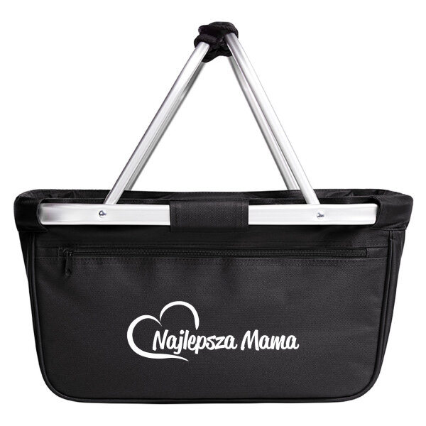 Einkaufskorb faltbar Najlepsza Mama Serce 20 Liter Tragekorb Black