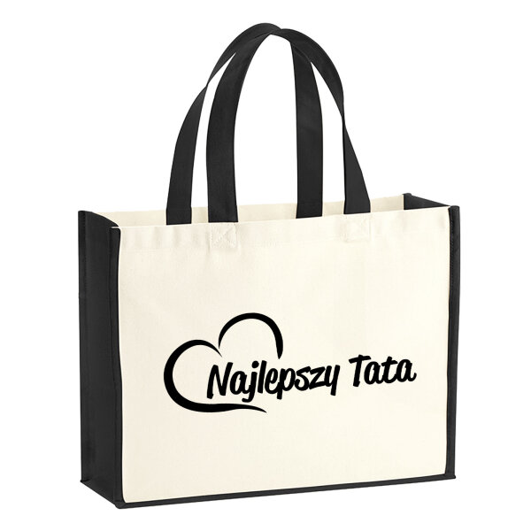 Jutetasche Najlepszy Tata Serce 21 Liter Black