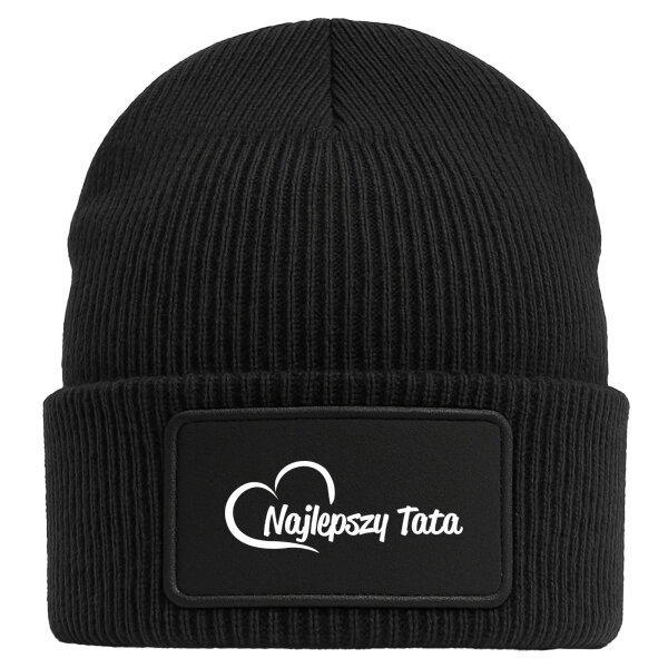 Beanie Najlepszy Tata Serce Black Mütze